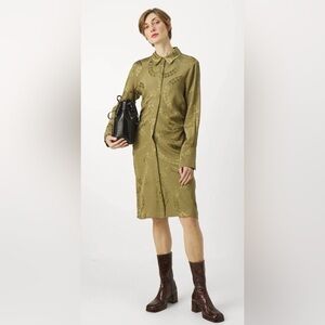 2nd Day BAUTISTA SOFT - Shirt dress - martini olive NWT size EU 34